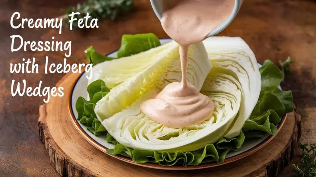 Creamy Feta Dressing with Iceberg Wedges: