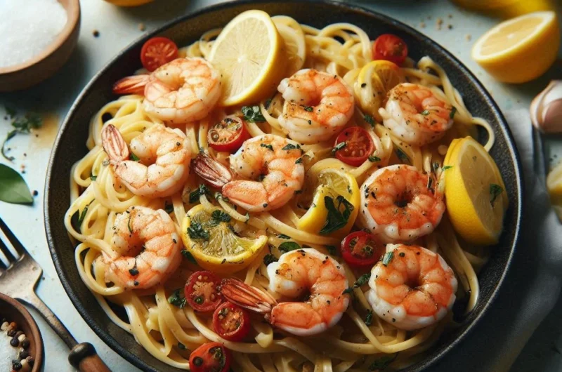 5. Lemon Garlic Shrimp Pasta 🍋🍤