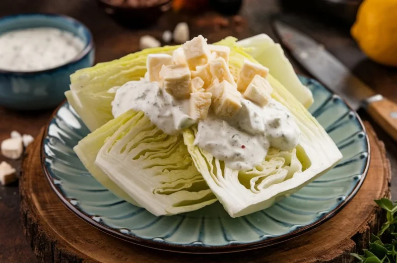 Creamy Feta Dressing with Iceberg Wedges: A Delicious and Refreshing Recipe