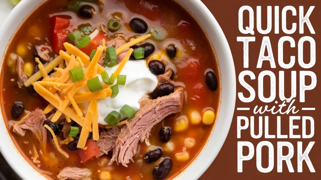 Quick Taco Soup with Pulled Pork