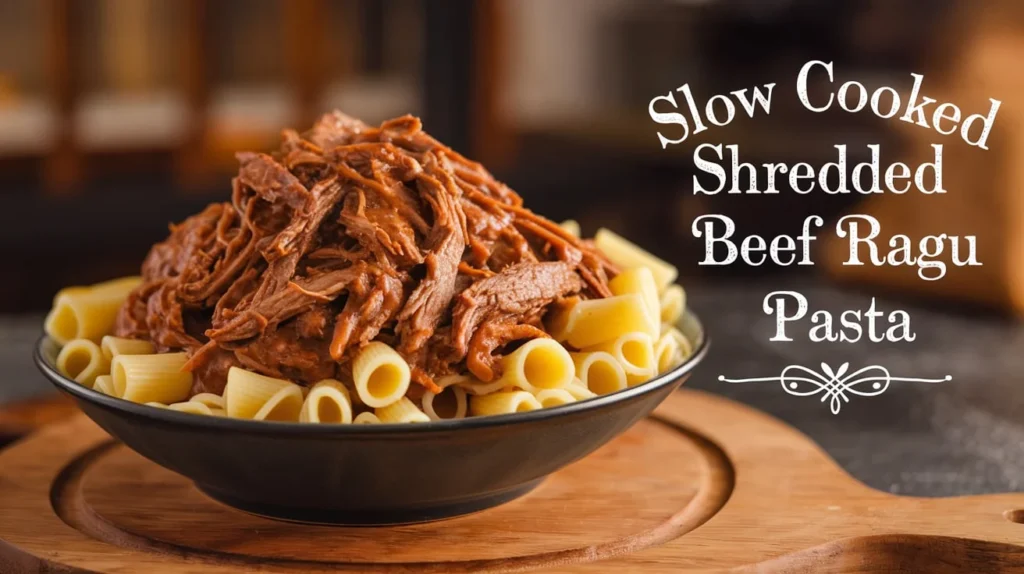 Slow Cooked Shredded Beef Ragu Pasta