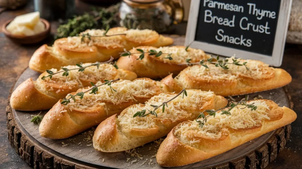 parmesan thyme bread crust snacks